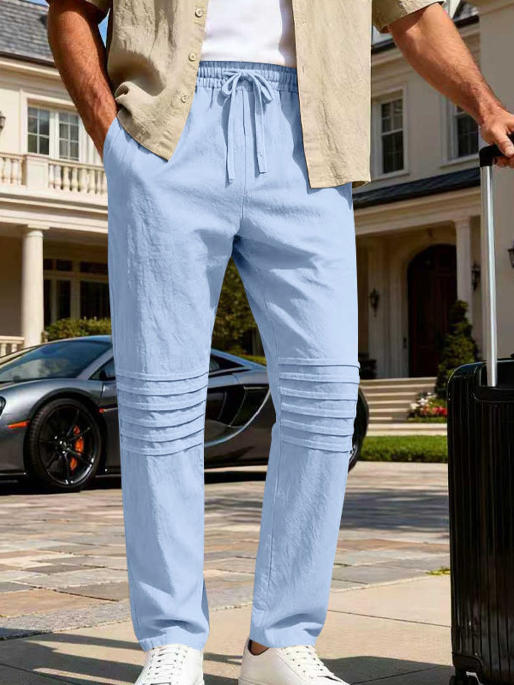 Men's Full Size Casual Drawstring Pants Plus Size