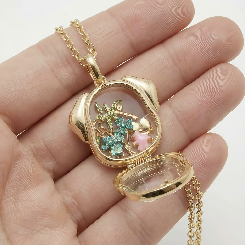 Dog Glass Locket Necklace Collection