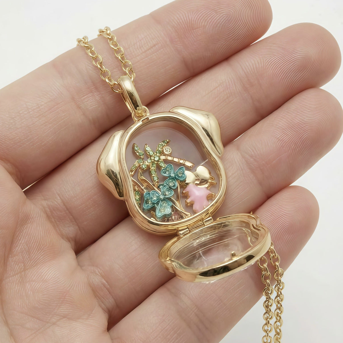 Dog Glass Locket Necklace Collection