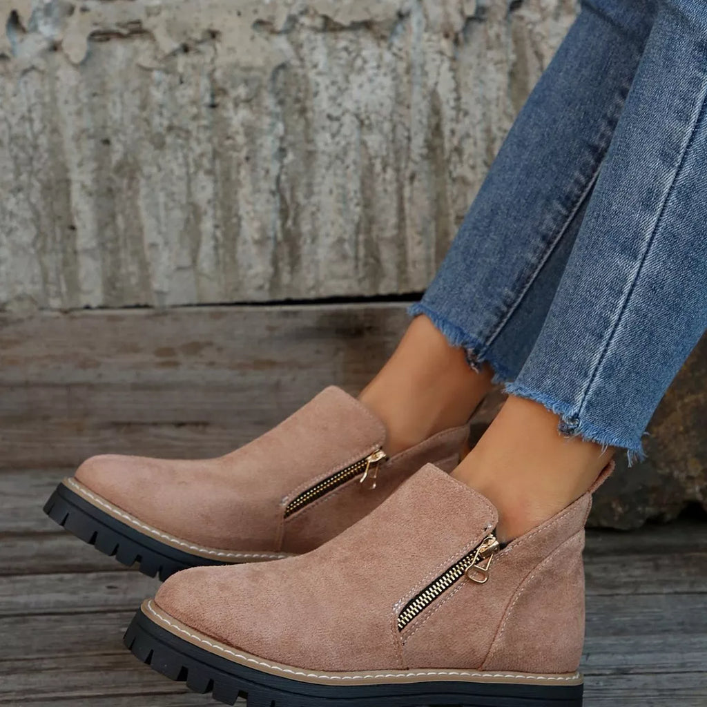 Ankle Boots with Zipper Detail