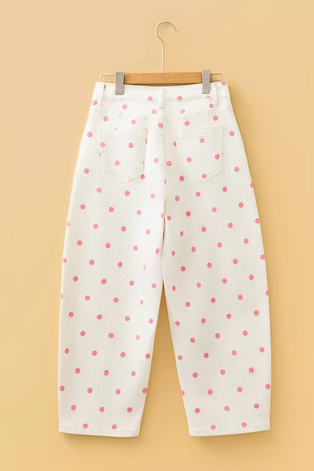 Polka Dot Wide-Leg Jeans