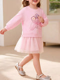 Children's Flower Applique Tulle Dress