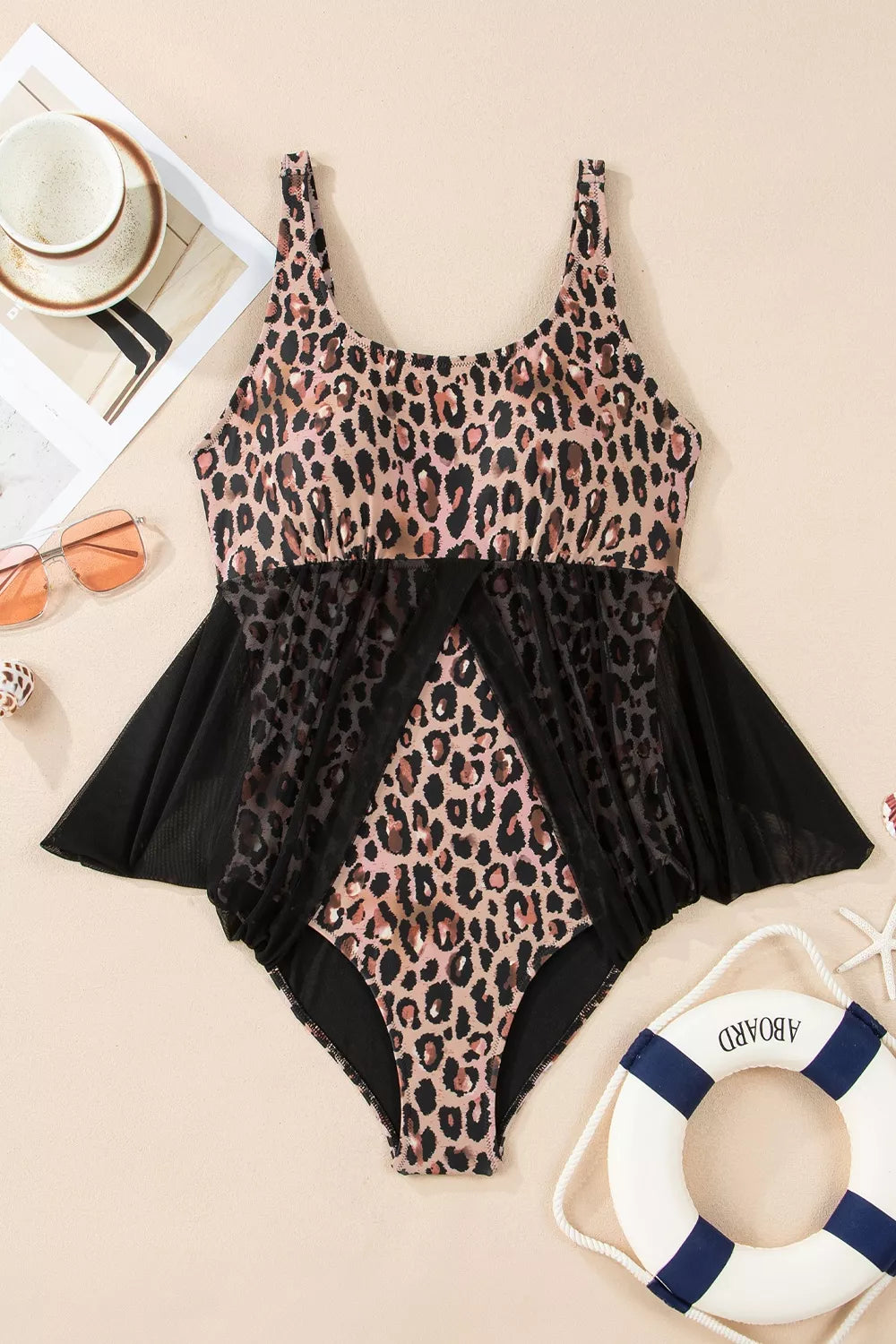 Mesh Patchwork V Neck Half Sleeve Bodycon One Piece Swimwear