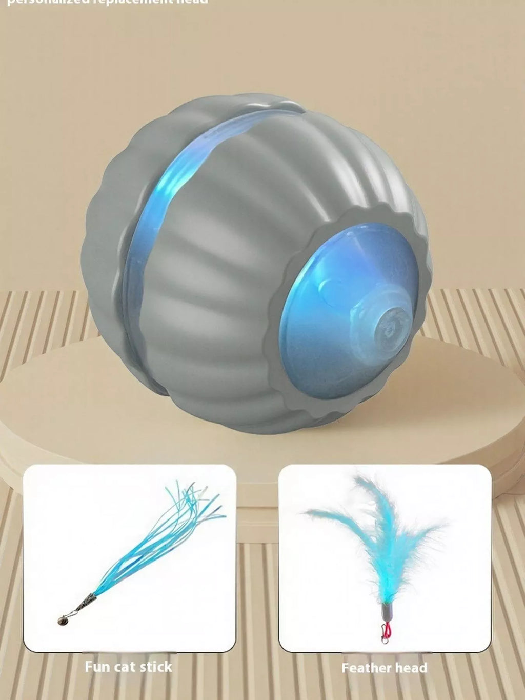 Interactive LED Sound Ball with Feather Teaser