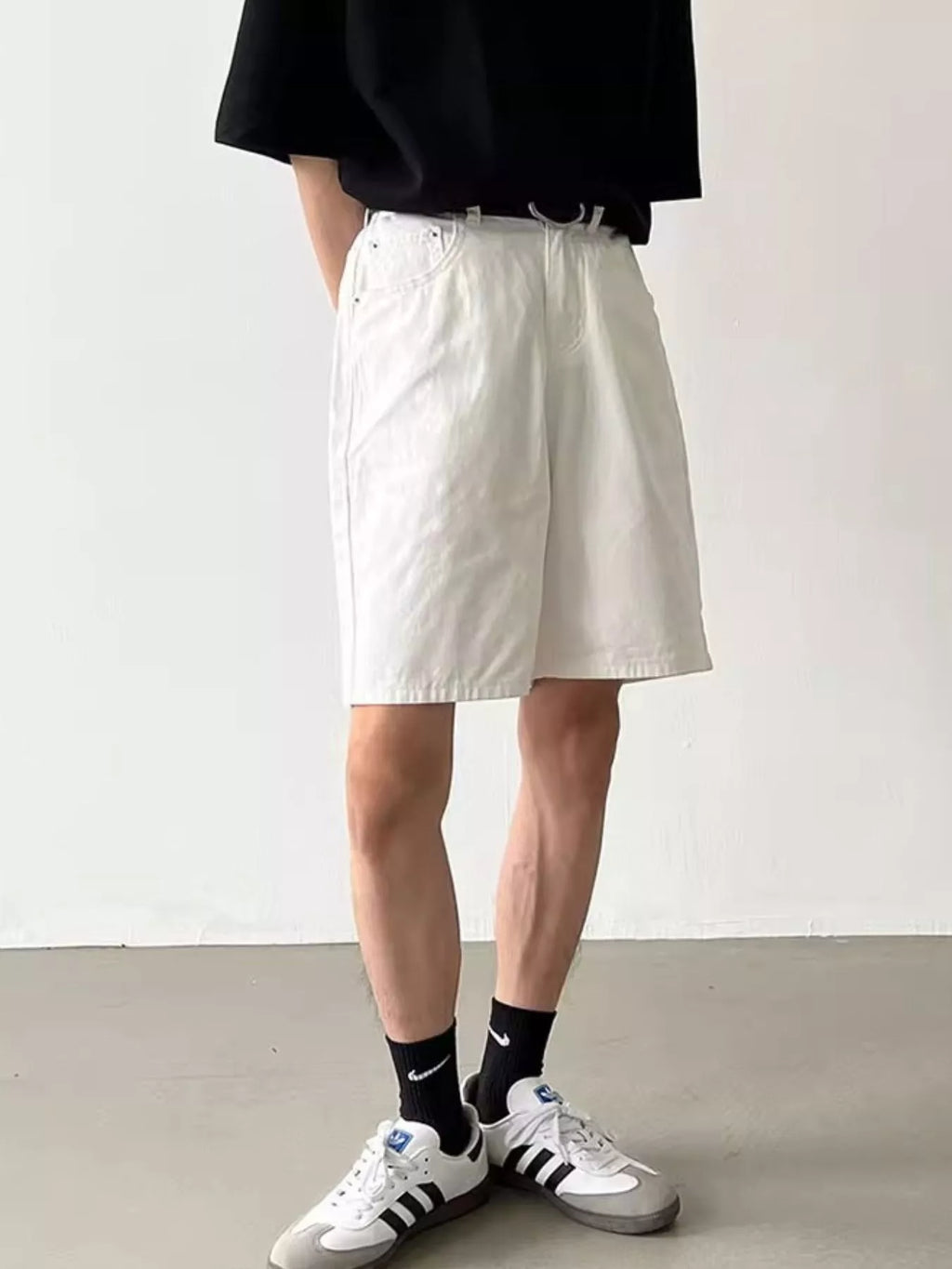 Men's Full Size Back Elastic Waistband Shorts Plus Size