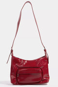 Glossy Faux Leather Shoulder Bag