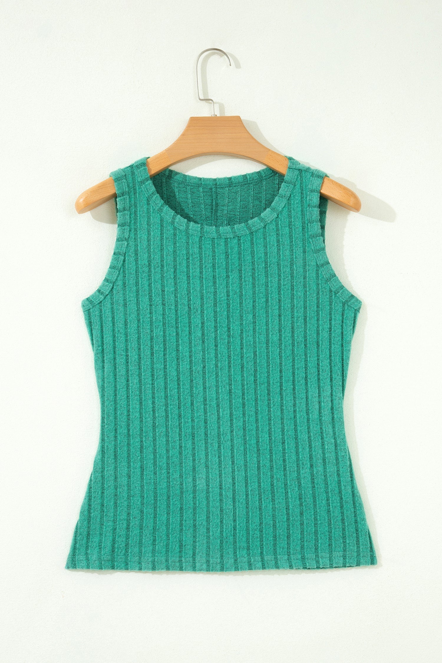 Sea Green Slim Ribbed Mineral Wash Tank Top