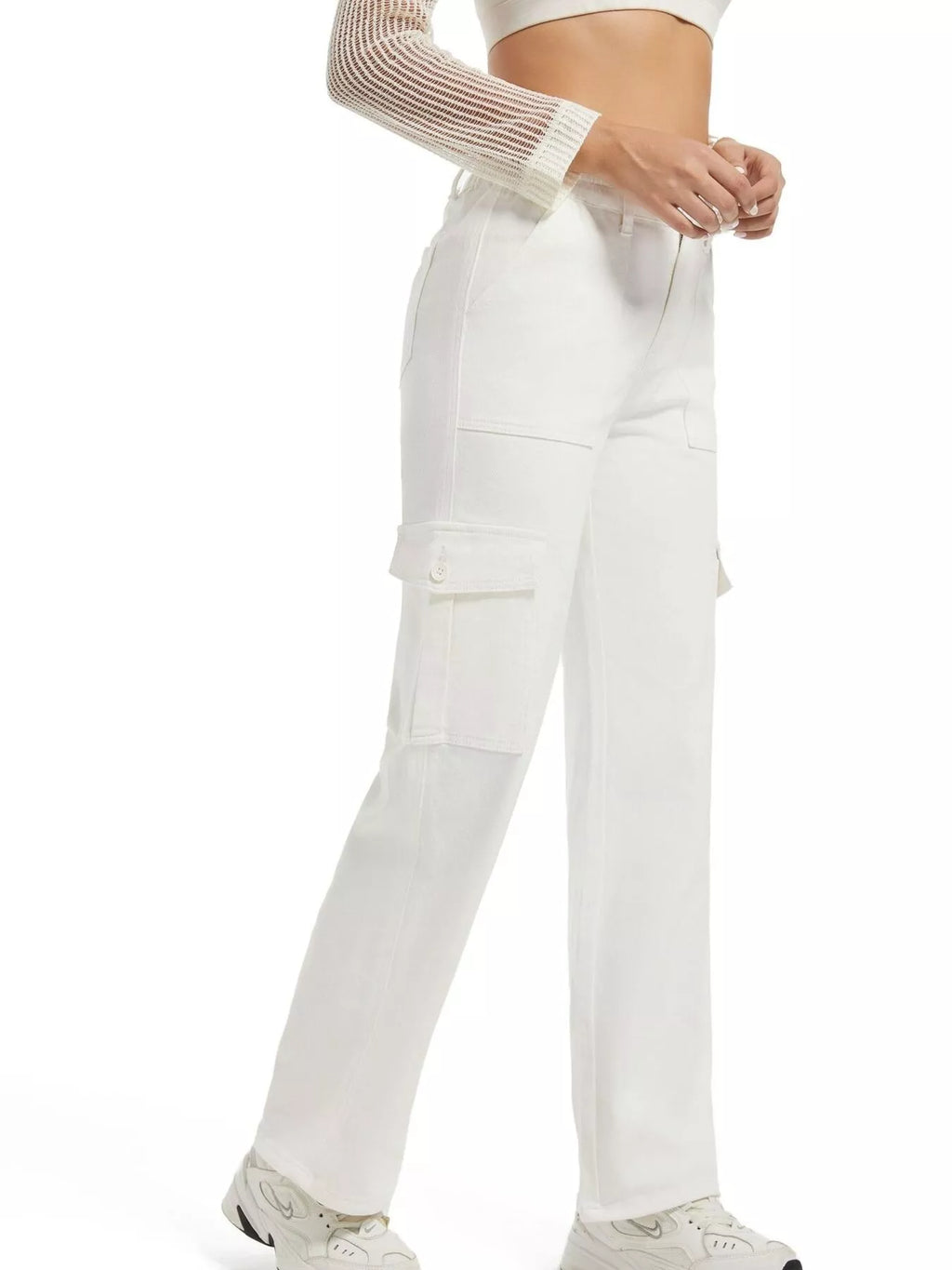High-Waisted Cargo Jeans