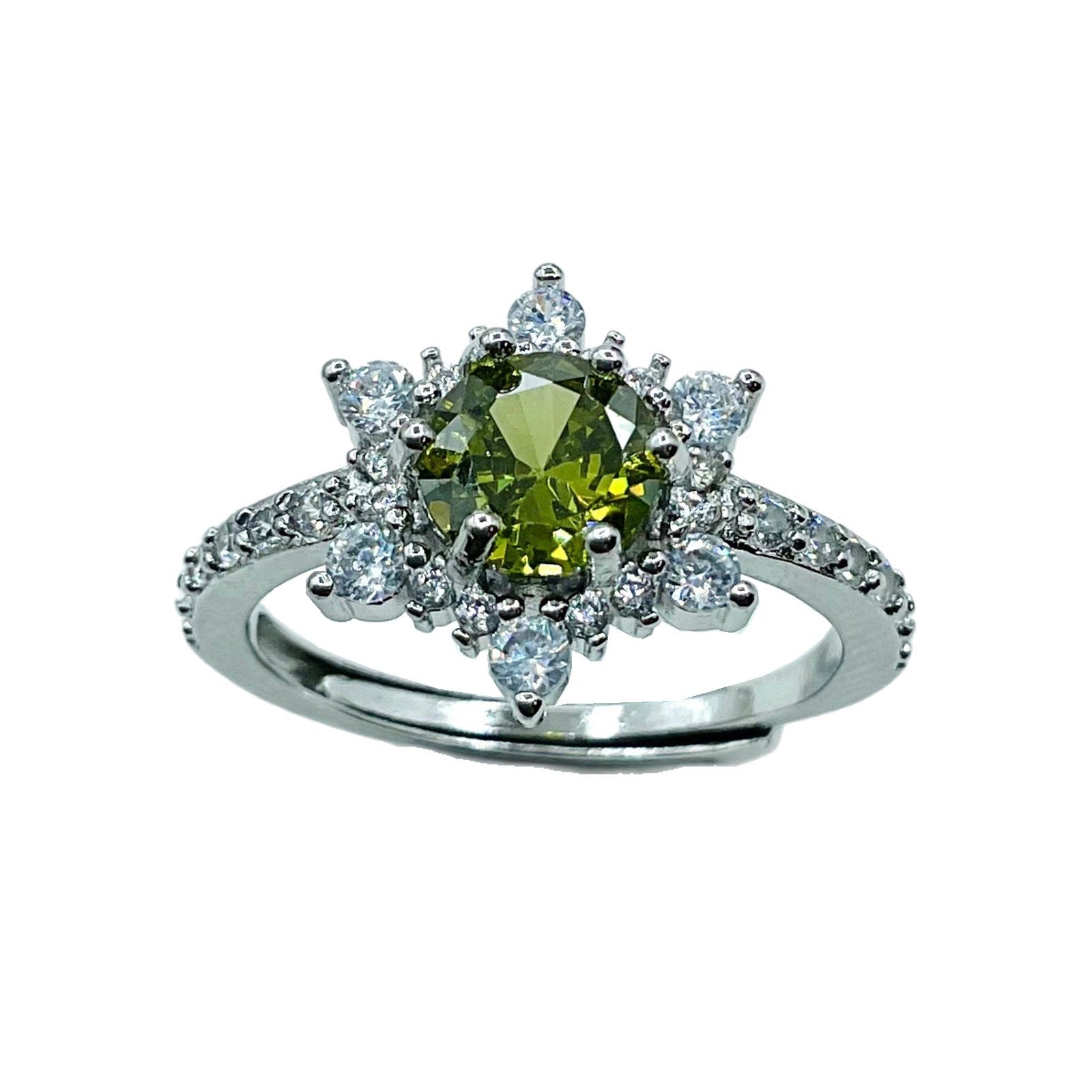 Colorful Zircon Snowflake Ring For Women Adjustable Personalized