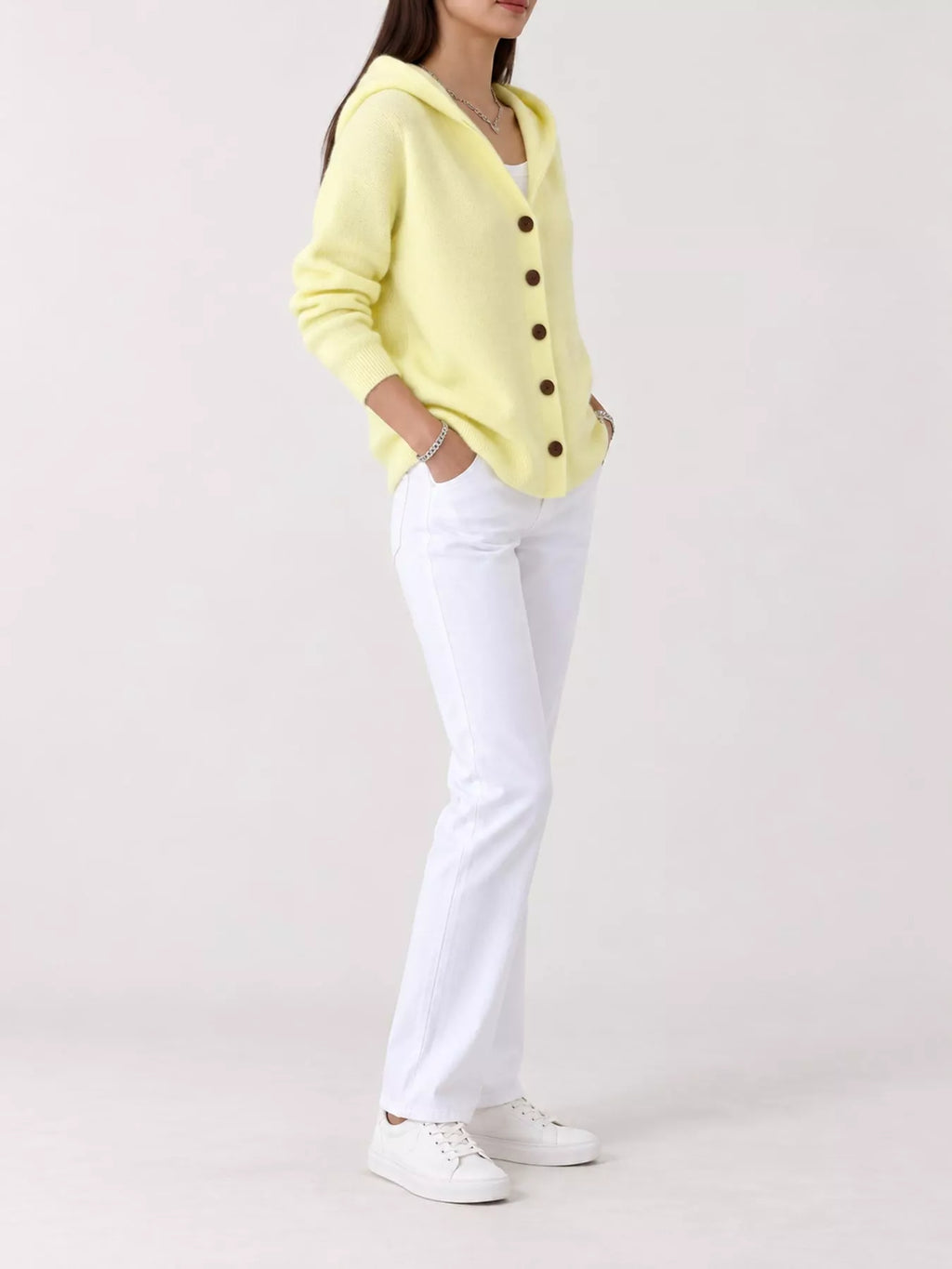 Full Size Hooded Button-Down Knit Cardigan Plus Size
