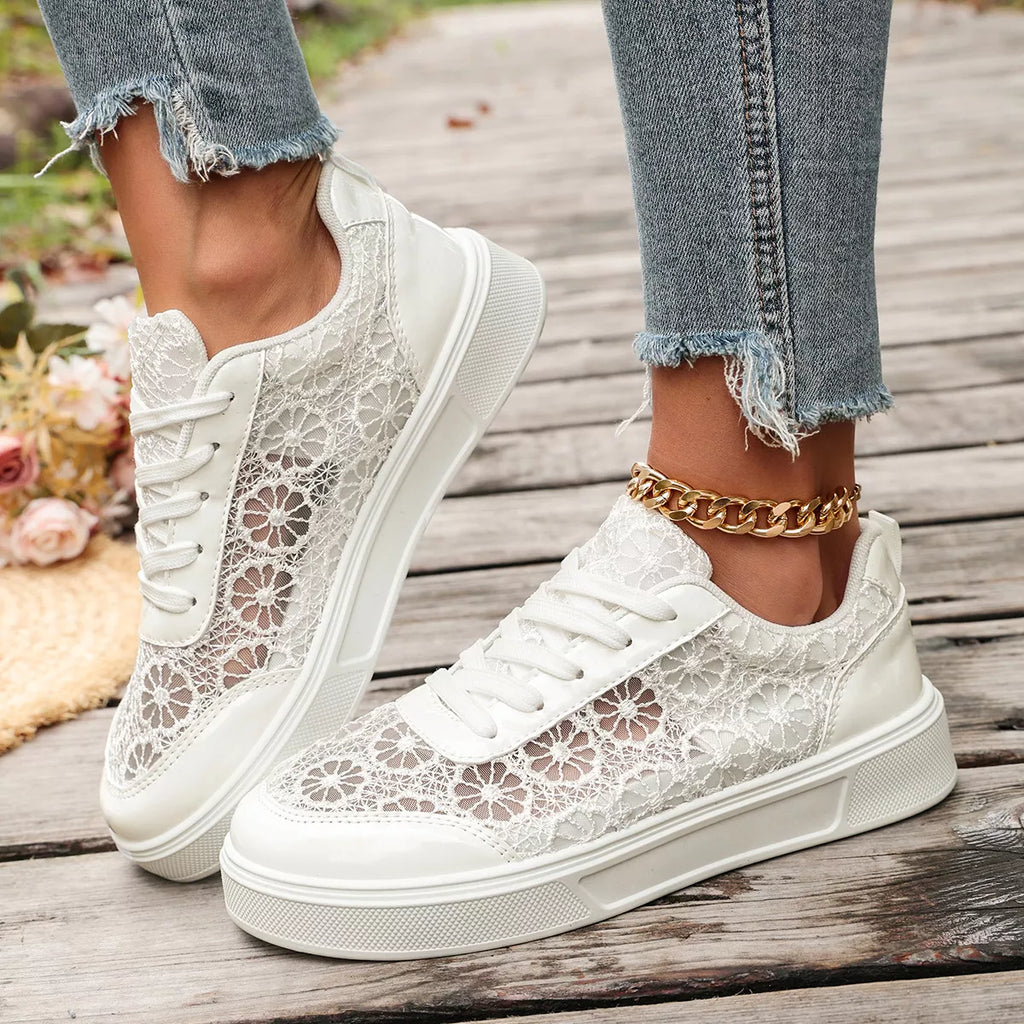 Round Toe Lace Sneakers