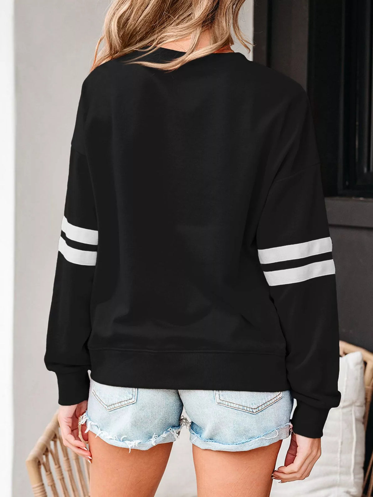 Striped Dropped Shoulder Sweatshirt