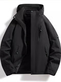 Men's Full Size Zip Up Hooded Waterproof Outdoor Jacket Plus Size
