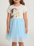 Children's Unicorn Sequin Embroidered Tulle Dress