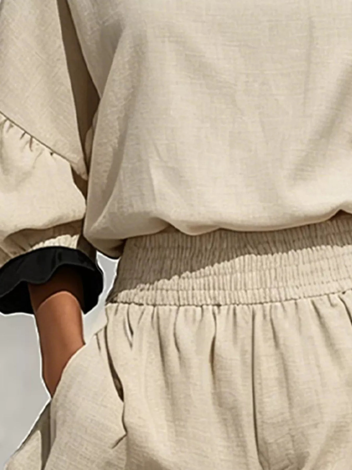 Contrast Trim Dropped Shoulder Top and Shorts Set