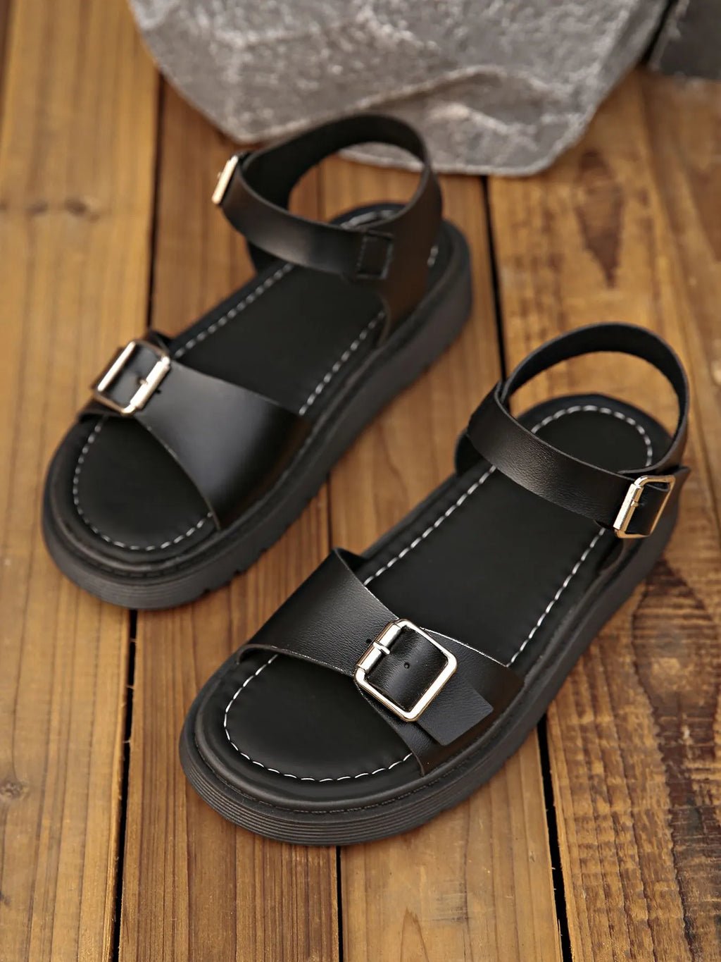 Platform Buckle Strap Sandals