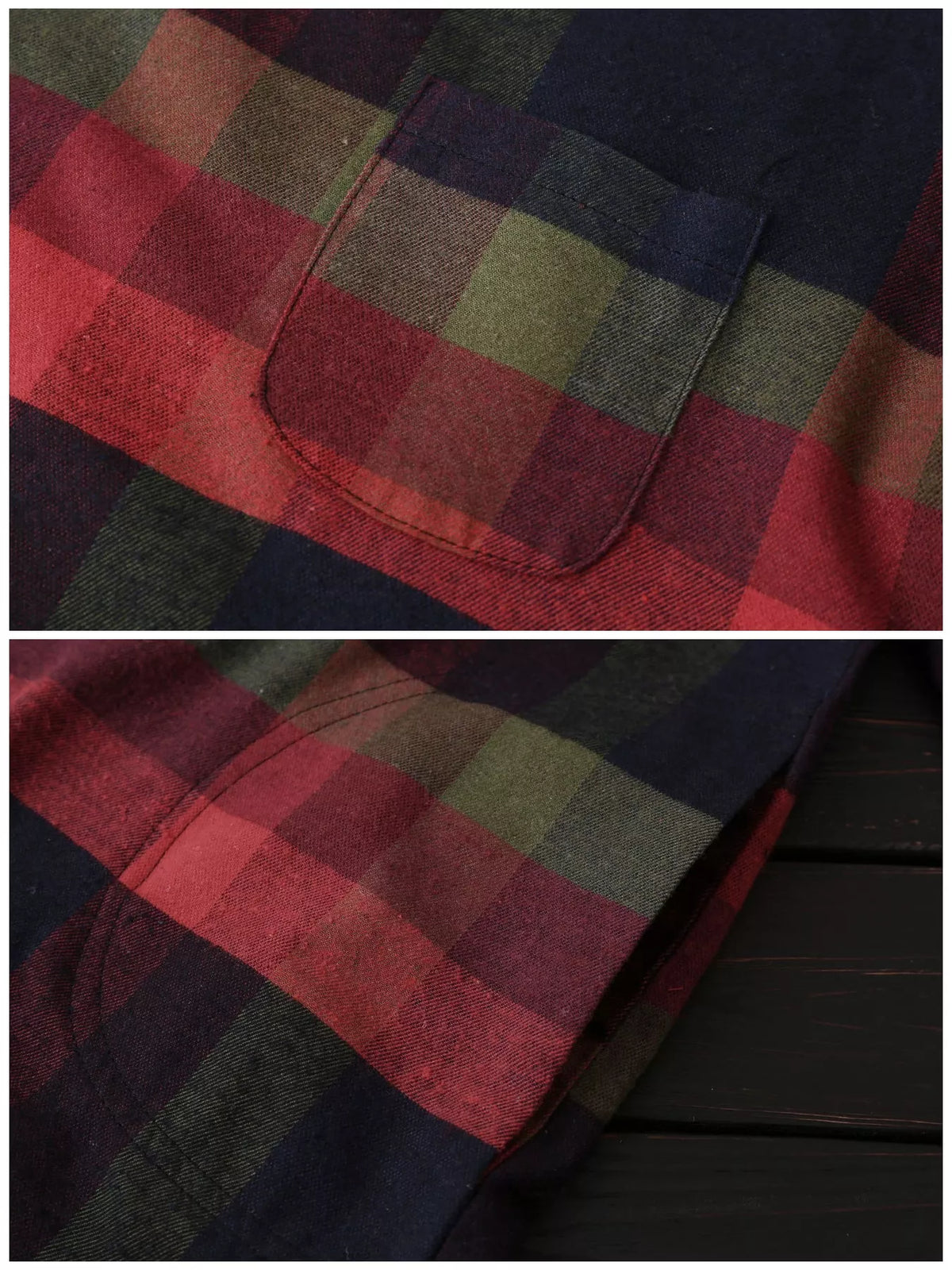 Vintage Plaid Loose Casual Long Sleeve Dress