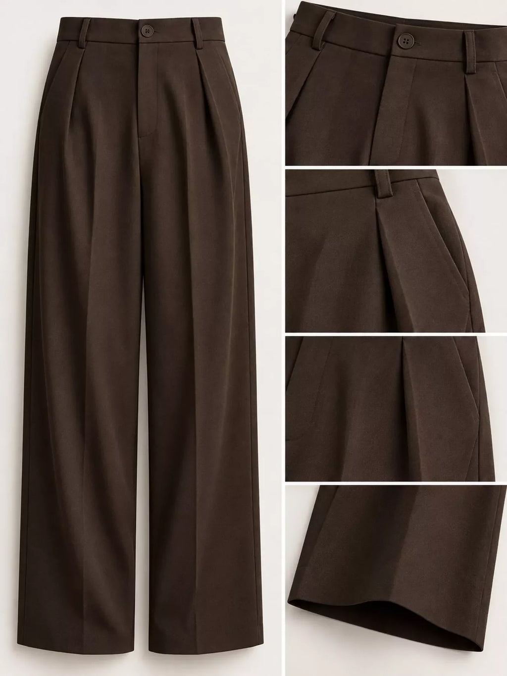 High-Waisted Pleated Wide-Leg Pants