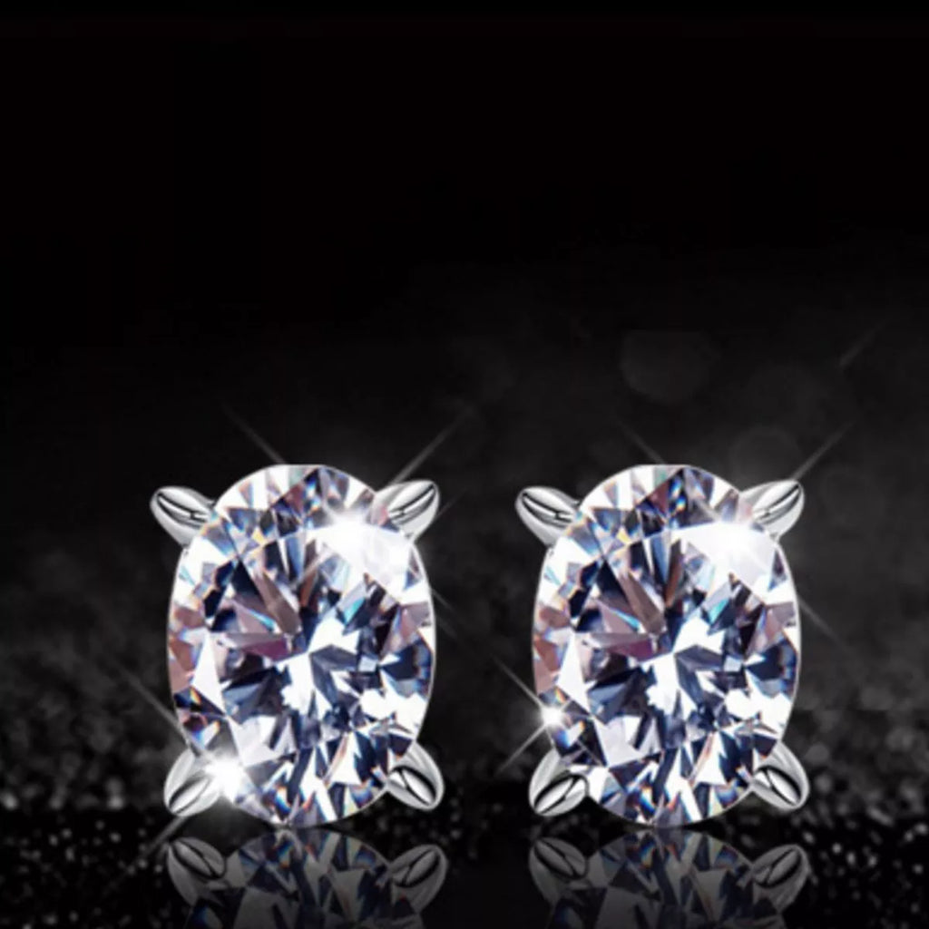 1 Carat Moissanite 925 Sterling Silver Stud Earrings