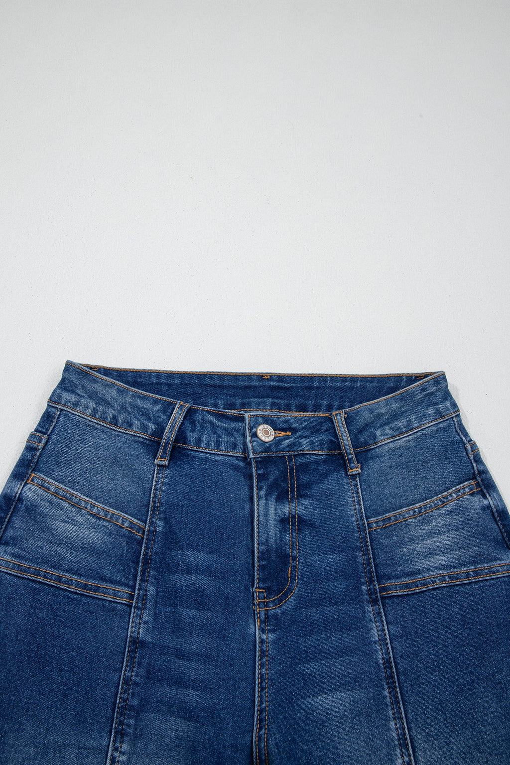 Sky Blue Tailored Seam Detail Womens Shift Jeans