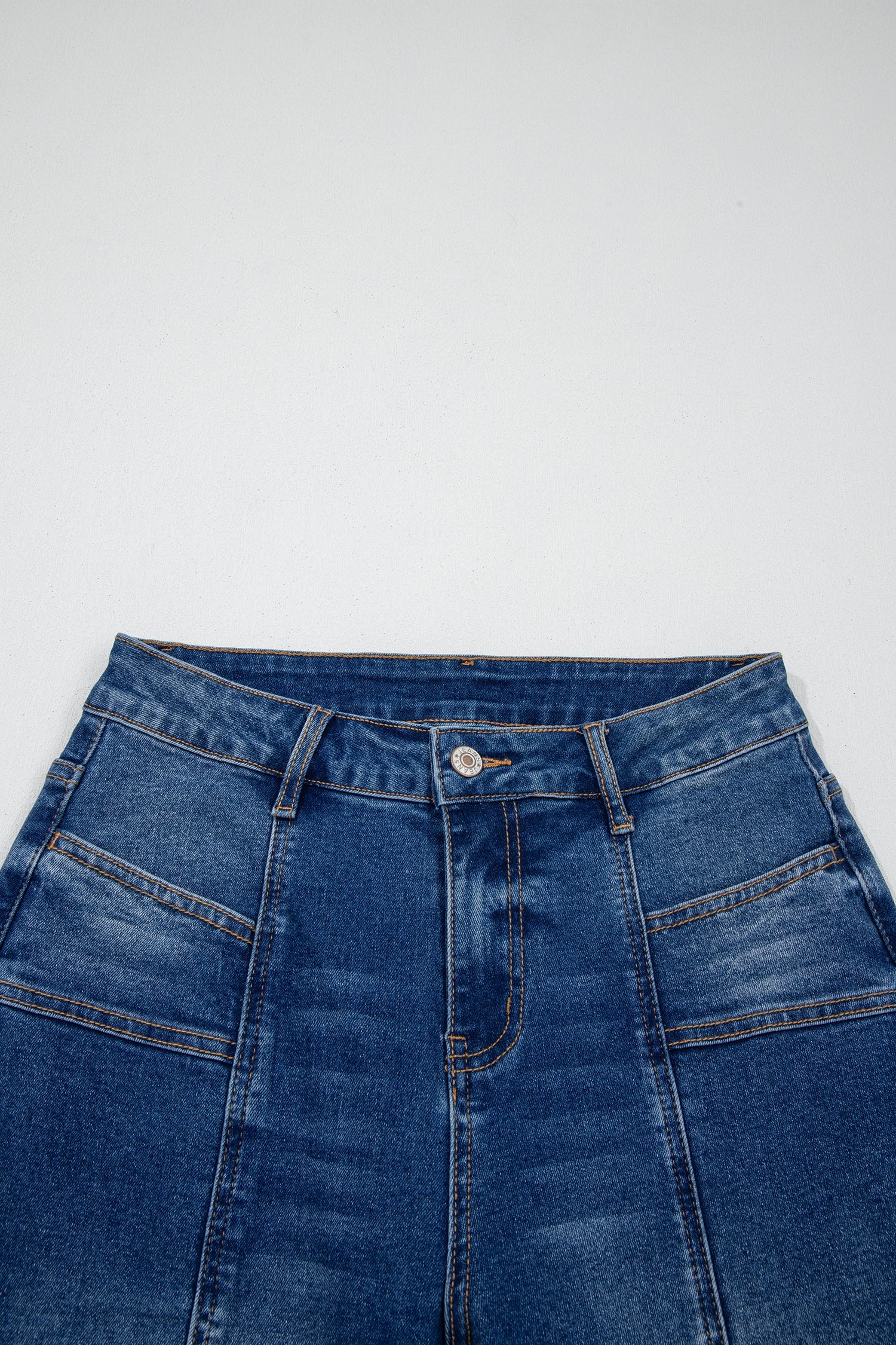Sky Blue Tailored Seam Detail Womens Shift Jeans