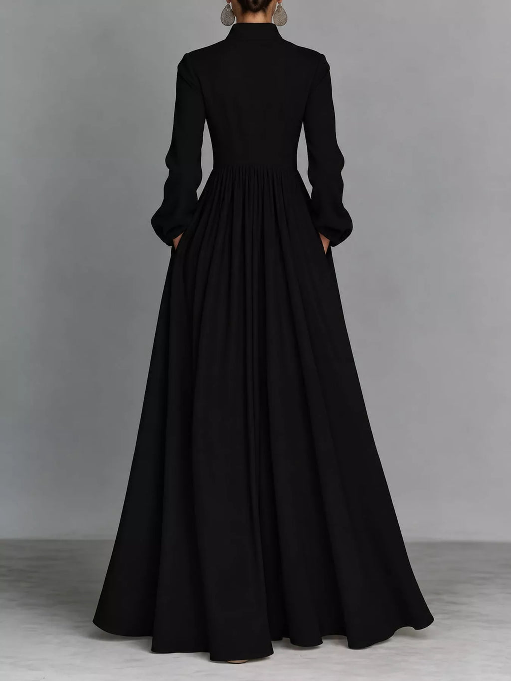 Full Size Long-Sleeve Button Front Maxi Dress Plus Size