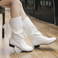 Round Toe Block Heels Boots