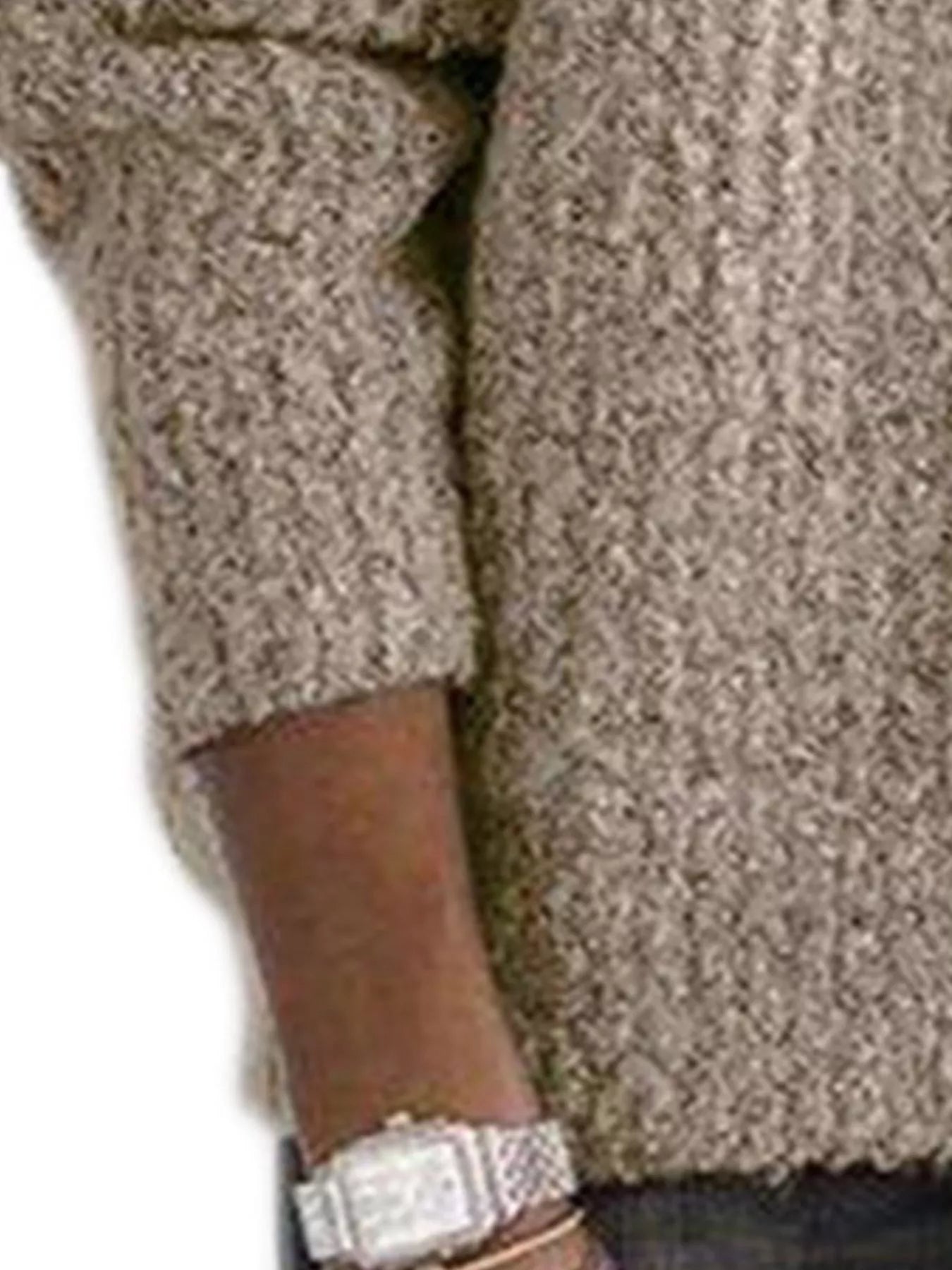 Full Size Half-Zip Textured Sweater Plus Size