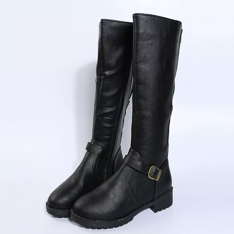 Round Toe Block Heels Boots