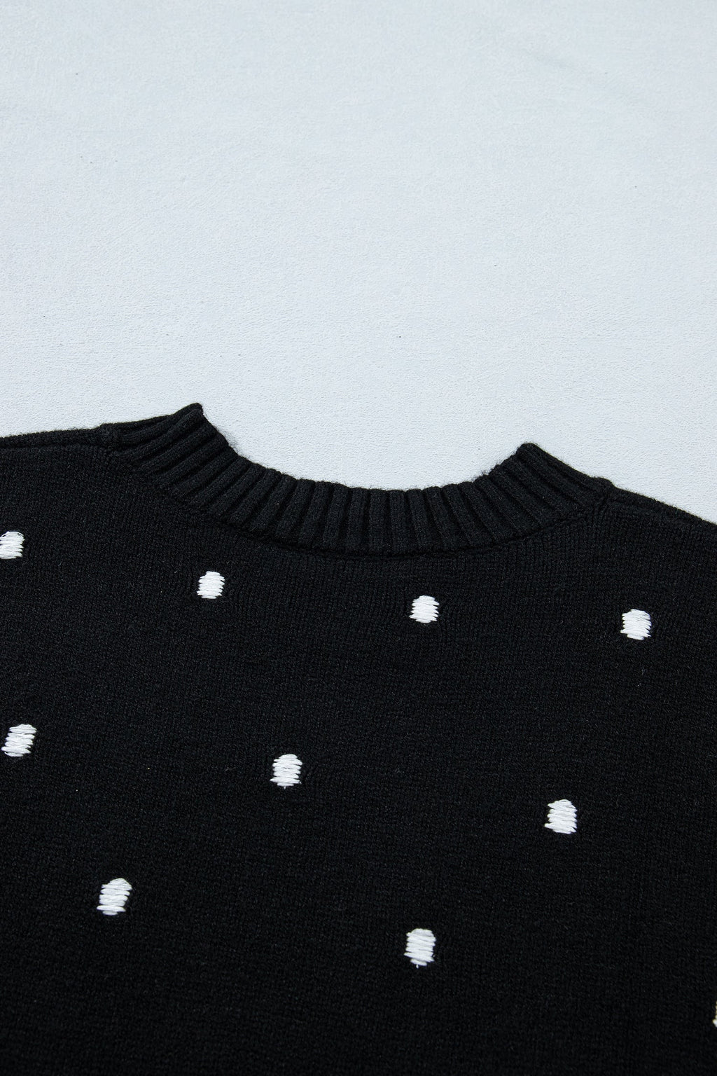 Polka Dot Bubble Short Sleeve Sweater