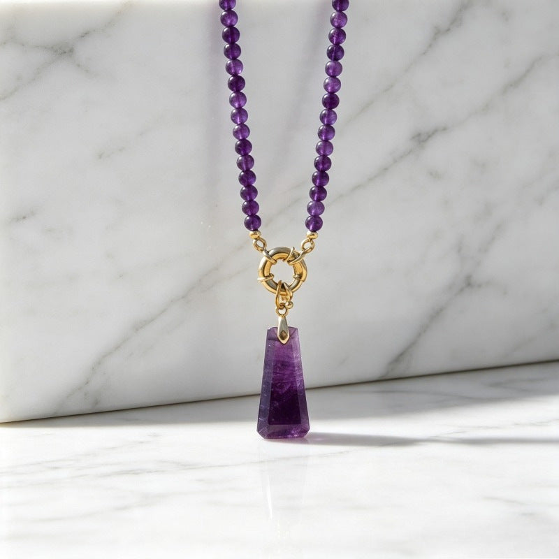 Adjustable Metal Clasp Womens Necklace Handmade Beaded