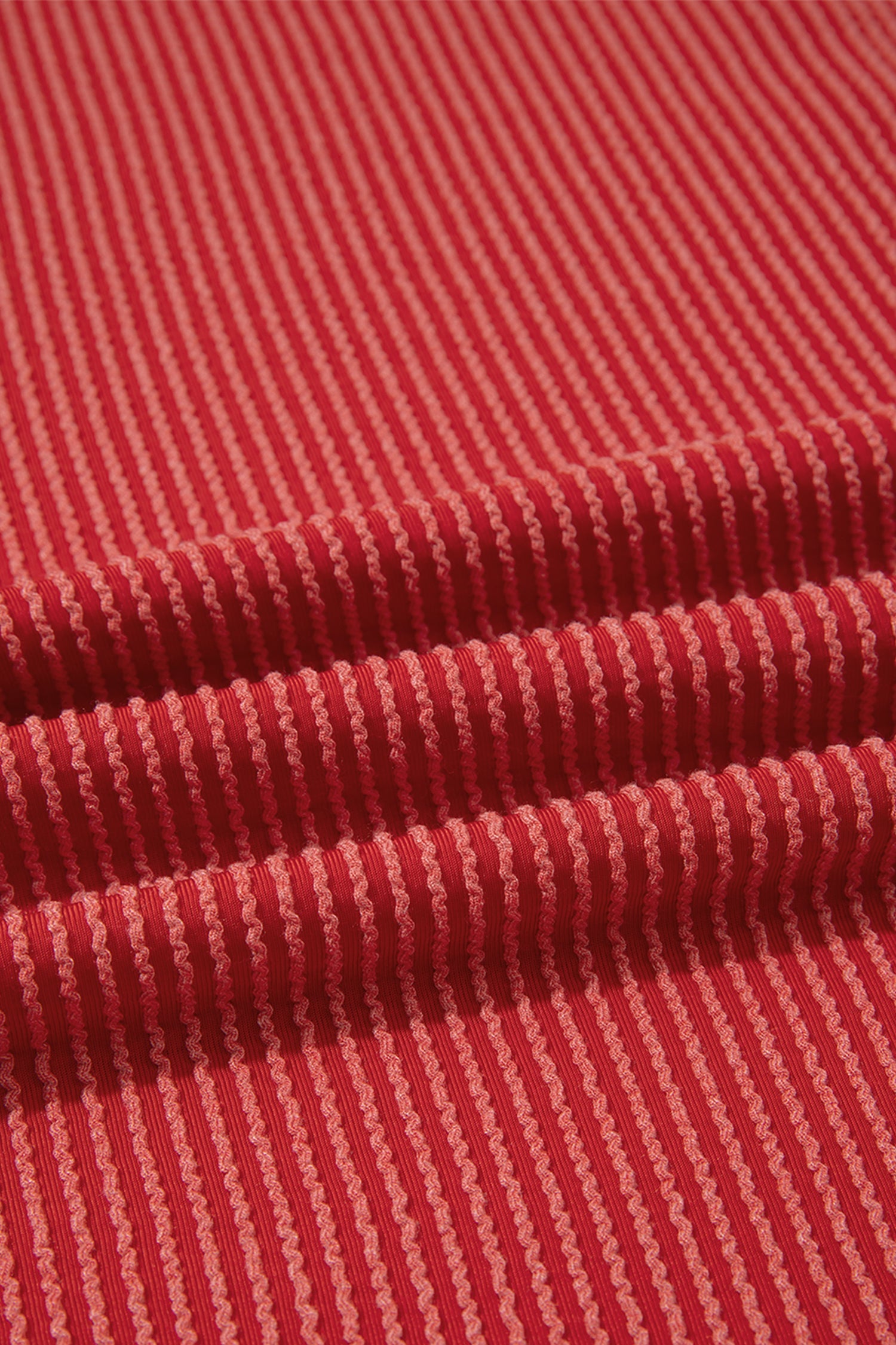 Fiery Red Twist Ribbed Tunic Round Neck Bracelet Sleeve Plus Size Blouse