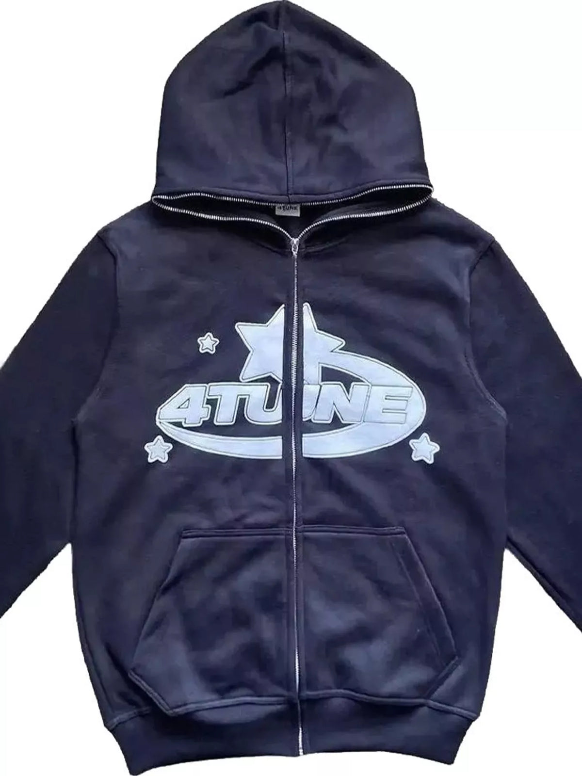 Full Size Letter Graphic Zip Up Hoodie Plus Size