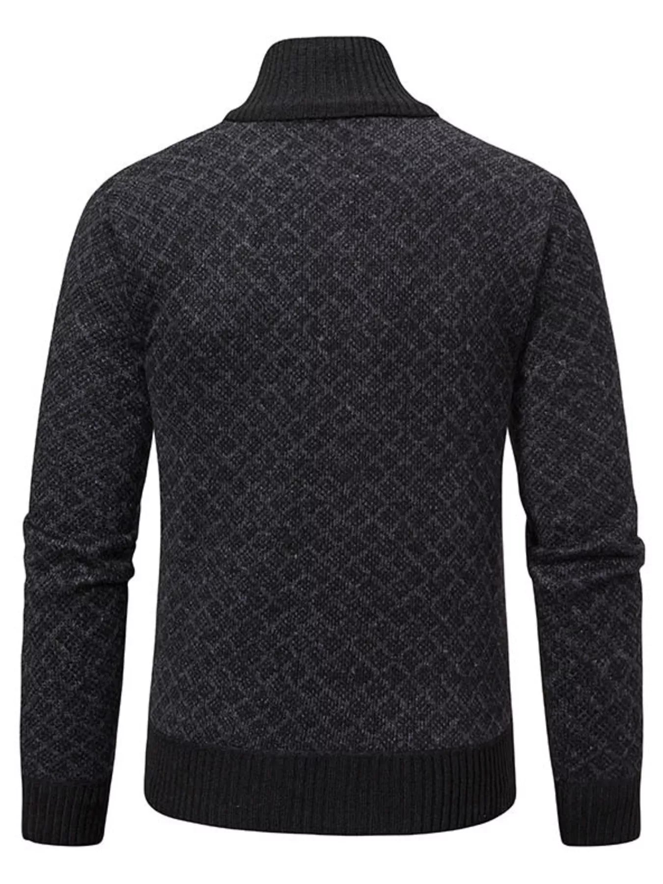 Men's Plus Size Textured Zip-Up Cardigan