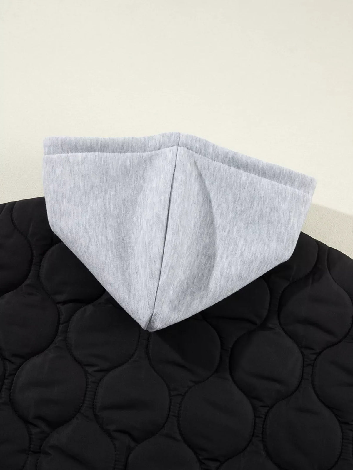 Quilted Drawstring Hooded Zip Up Puffer Vest