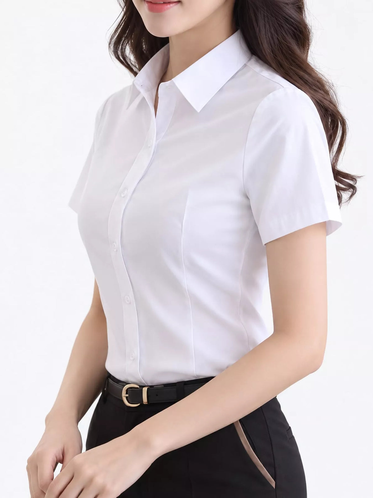 Full Size Classic Slim-Fit Button-Down Shirt Plus Size