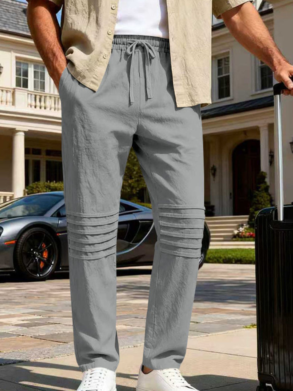 Men's Full Size Casual Drawstring Pants Plus Size