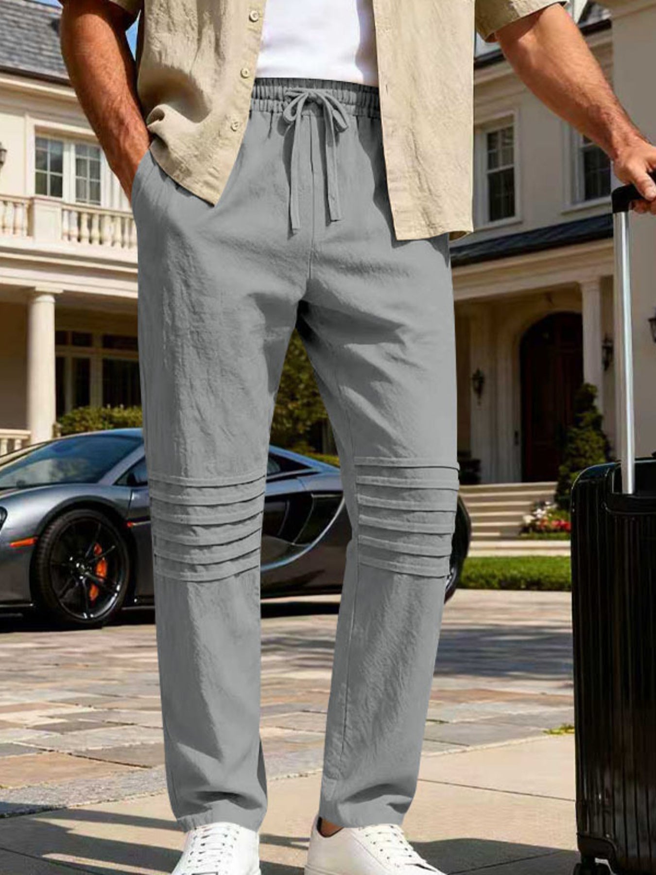 Men's Full Size Casual Drawstring Pants Plus Size