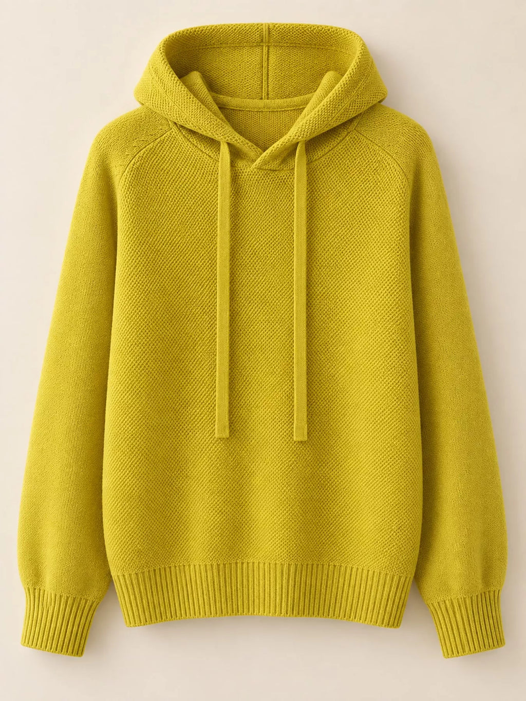 Drawstring Long Sleeve Hooded Knit Sweater