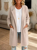 Full Size Open-Front Longline Knit Outerwear Plus Size