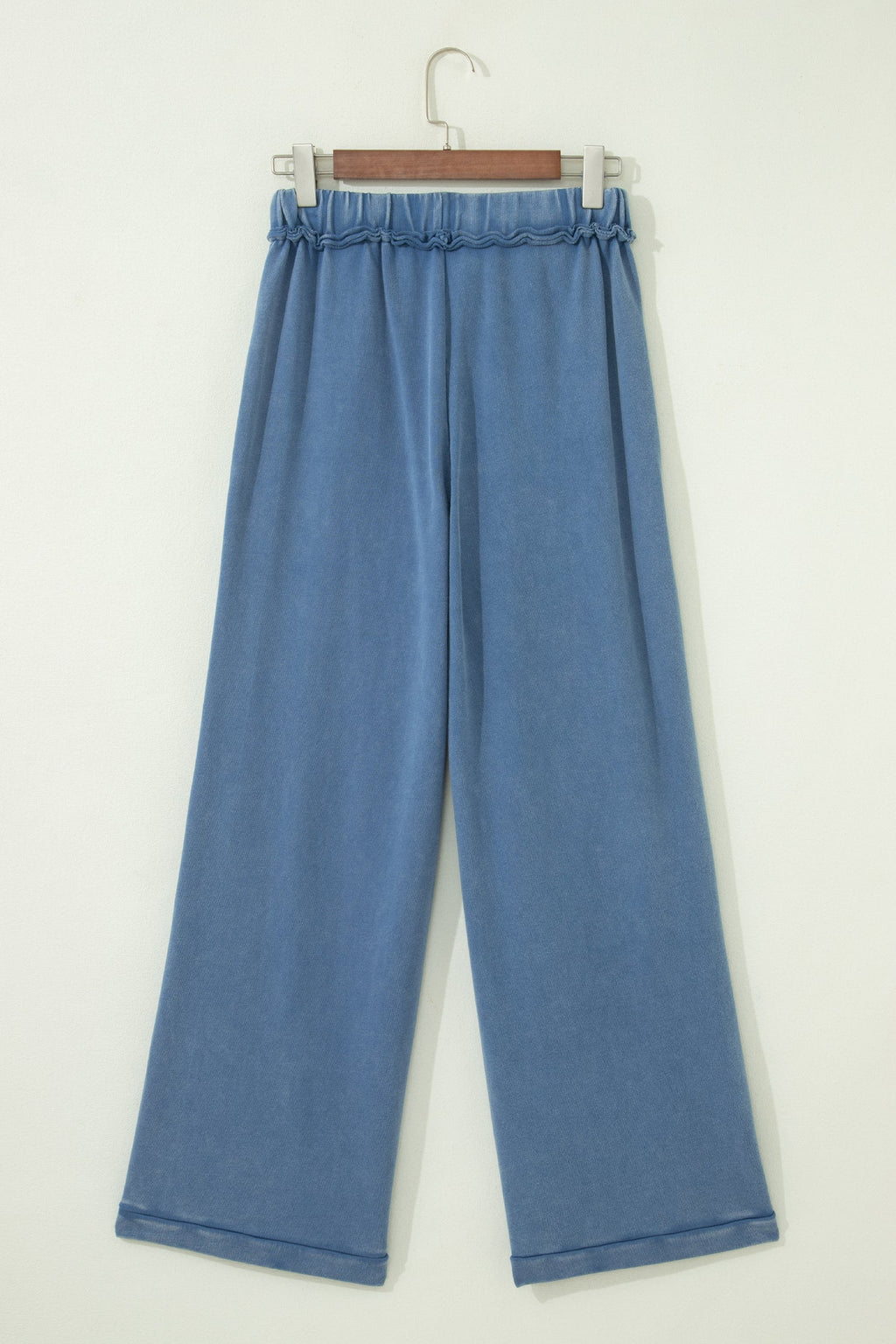 Ashleigh Blue Mineral Wash Drawstring Retro High Waist Wide Leg Western Pants