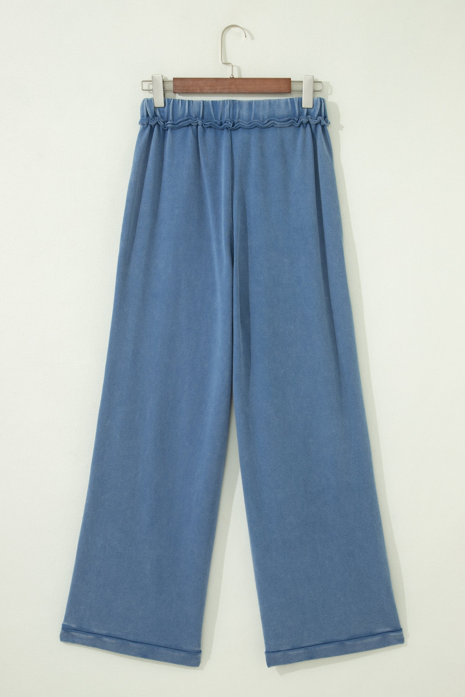 Ashleigh Blue Mineral Wash Drawstring Retro High Waist Wide Leg Western Pants