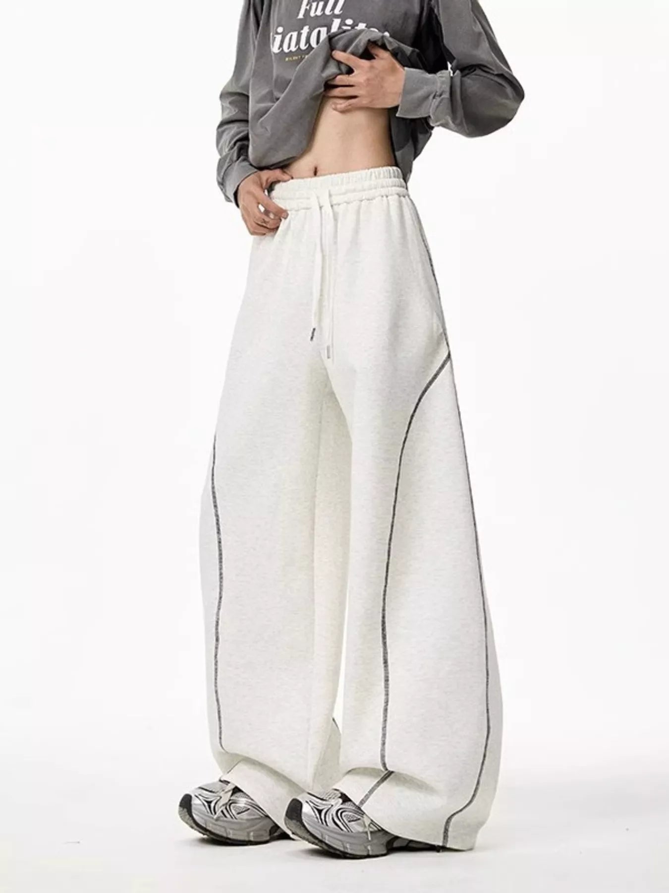 Men's Plus Size Wide Leg Drawstring Pants