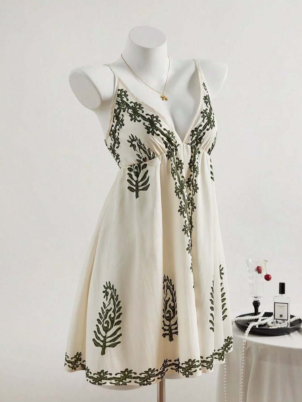 V-Neck Spaghetti Strap Mini Dress