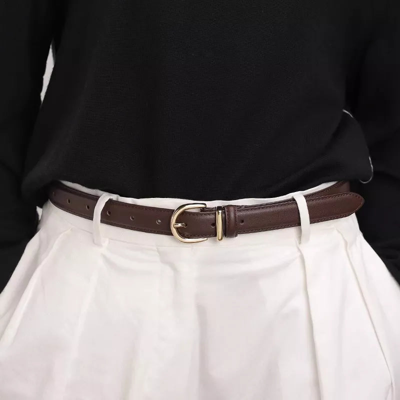 Elegant Leather Buckle Belt