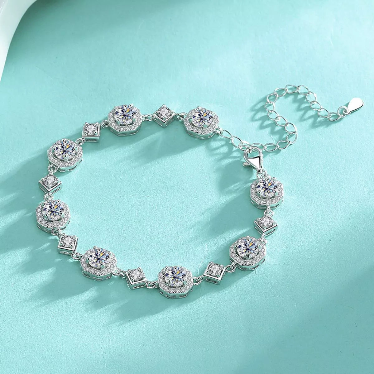 4 Carat 925 Sterling Silver Moissanite Bracelet