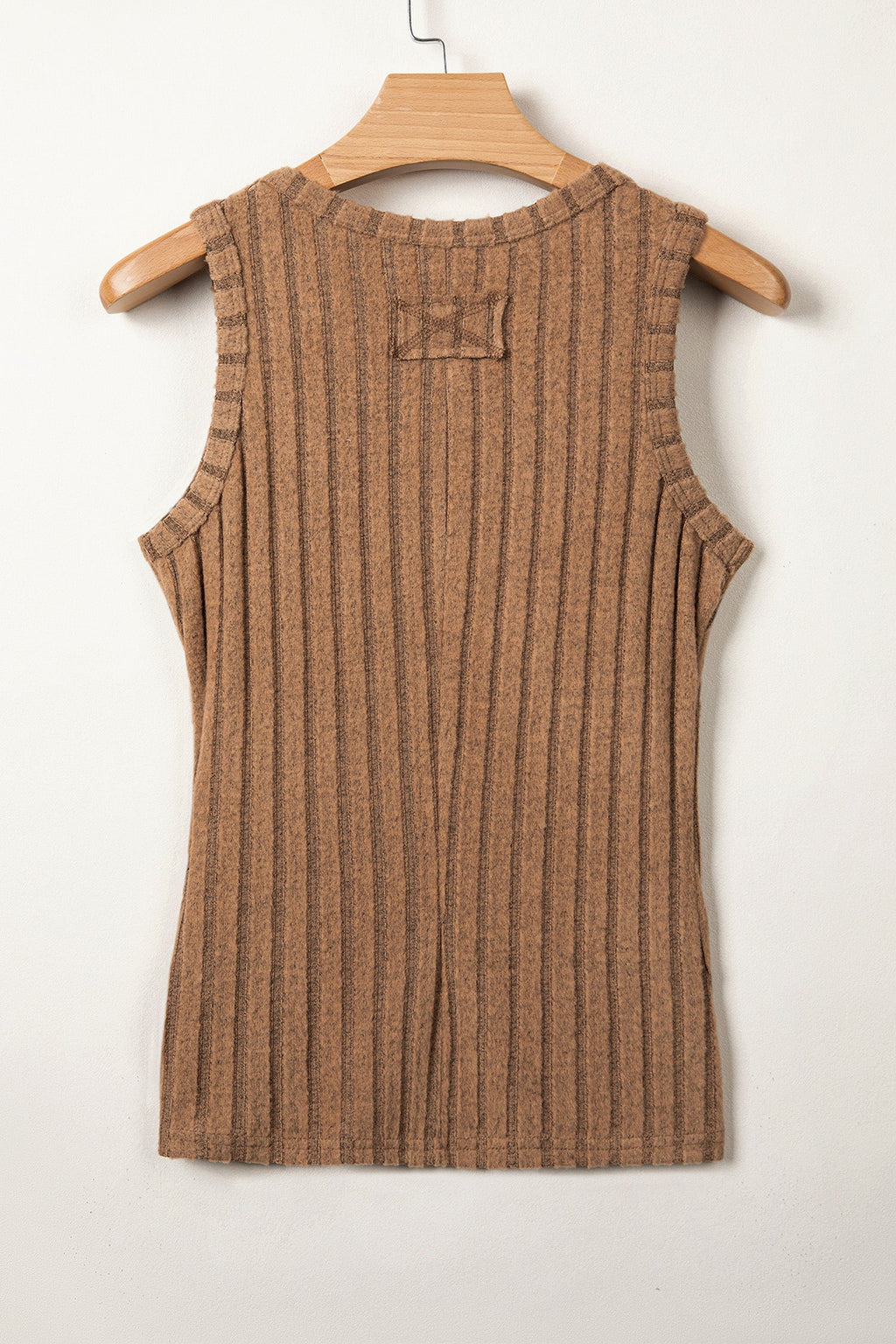 Camel Slim Ribbed Mineral Wash Tank Top