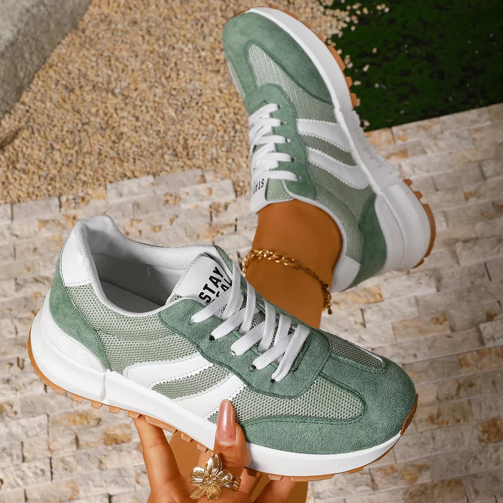 Round Toe Lace Up Sneakers