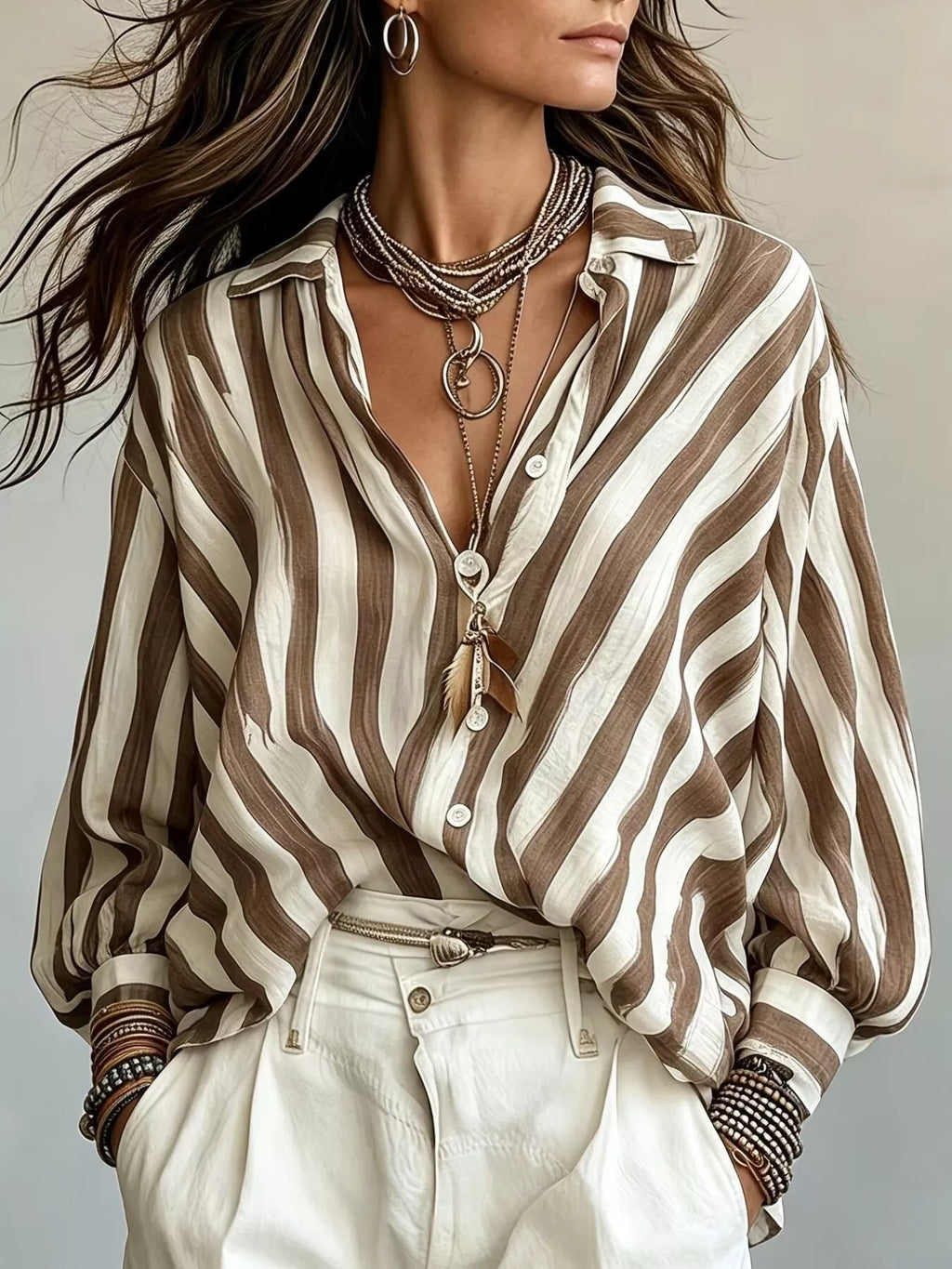 Striped Loose Fit Shirt