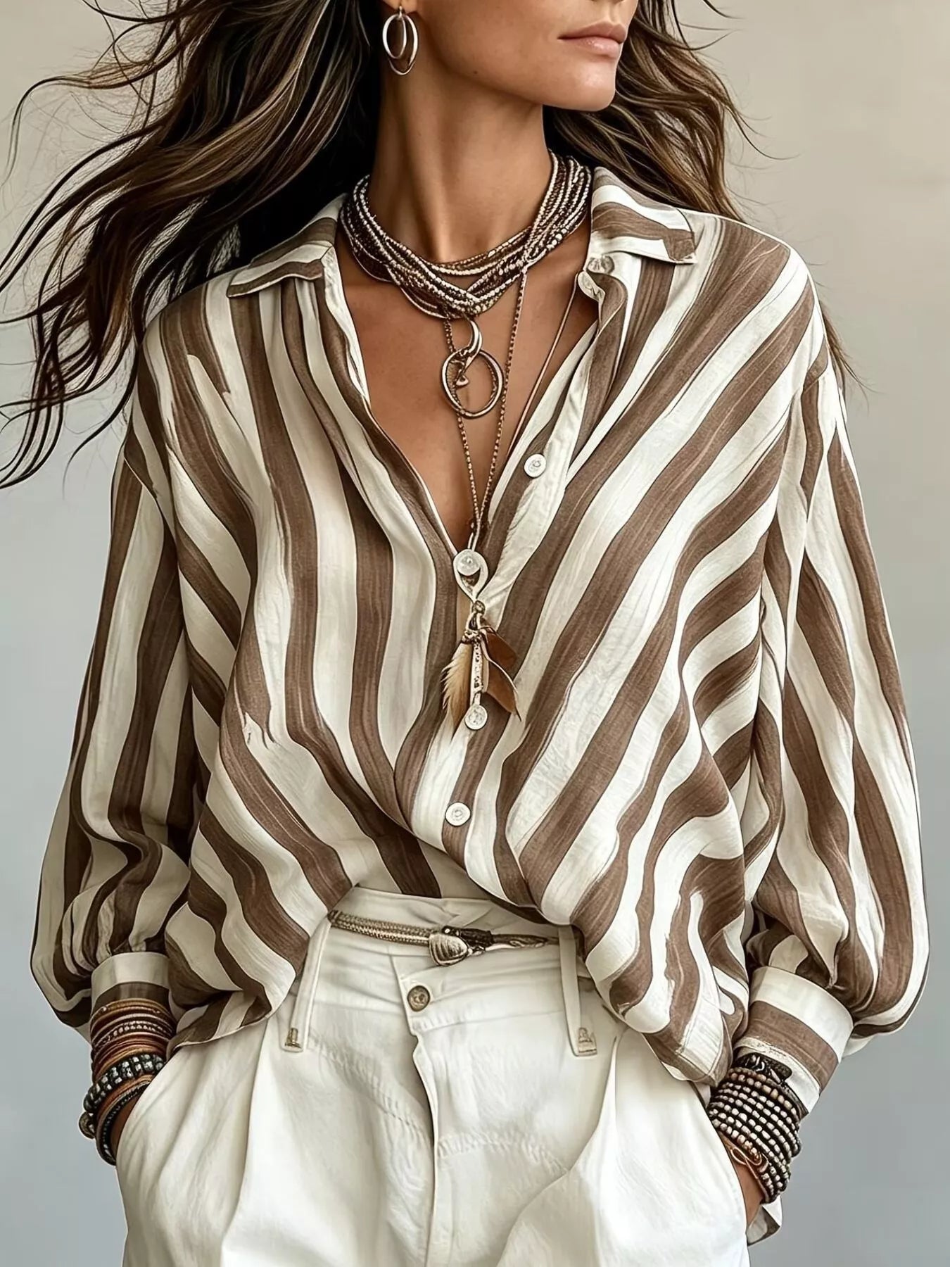 Striped Loose Fit Shirt